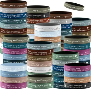 200 count Christian  Wristband Bulk for Grandparents Day  Verse Vbs Bracelet Religious Rubber Wristband Inspirational  for Grandparents  Church Activities