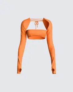 Carmina Orange Bandeau & Shrug