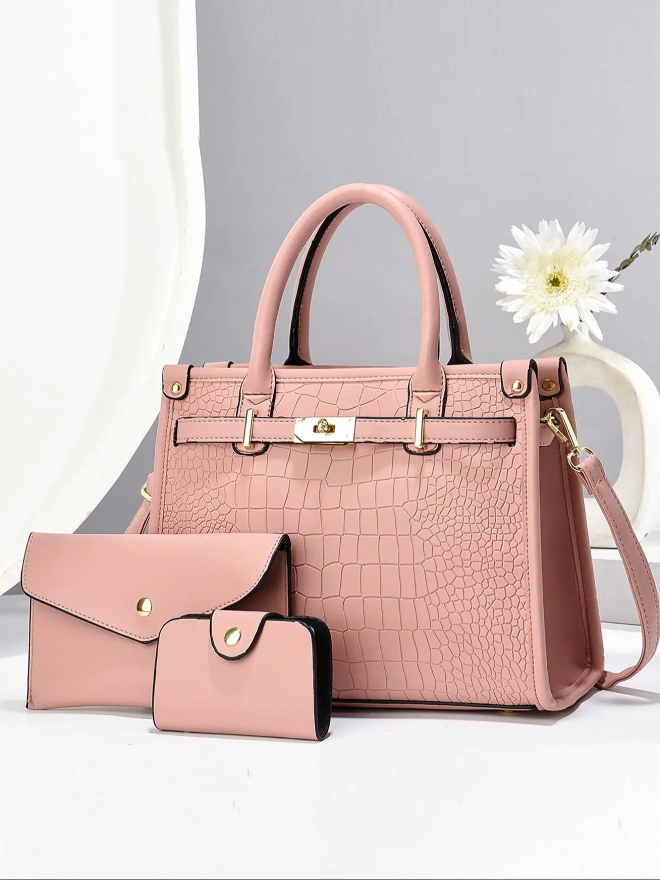 New Elegant Women's Bag Set, Classic Fashionable Durable Design, Large Capacity, Single Shoulder & Crossbody, Perfect for Shopping Travel