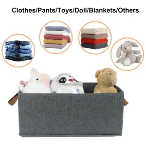 【Free Shipping 】Grey Foldable Large Capacity Storage Bins, Sturdy Closet Organizer for Clothes, Sheets, Toys, Books, Ideal for Shelf & Utility Room Storage