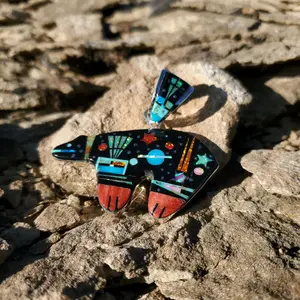 Galaxy Night Sky Bear Pendant