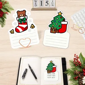 YOOMA Christmas Sticky Notes for Daily Organization, Sticky Notes for Jotting Down Tasks, Notes, Schedules,100-Pack with100pcs Stickers+3pcs Mental Note Card Clip, Notepads,  Adorable Shapd Sticky Notes - Perfect for Organizing Tasks
