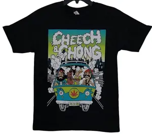 New Cheech Chong W Scoobyy Doo And Shaggy Unisex Silkscreen TShirt Unisex Cotton Tee Unisex Cotton Graphic Shirt