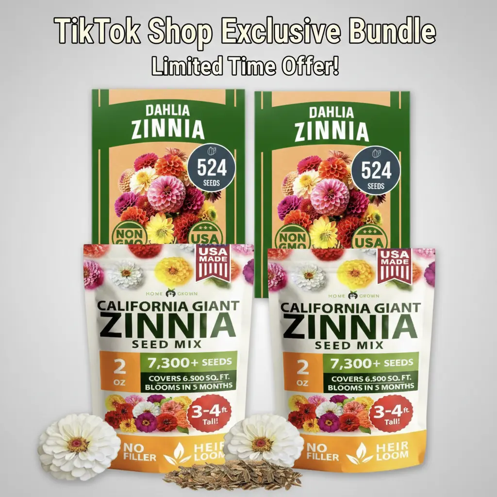 2 Zinnia Giant + 2 Dahlia