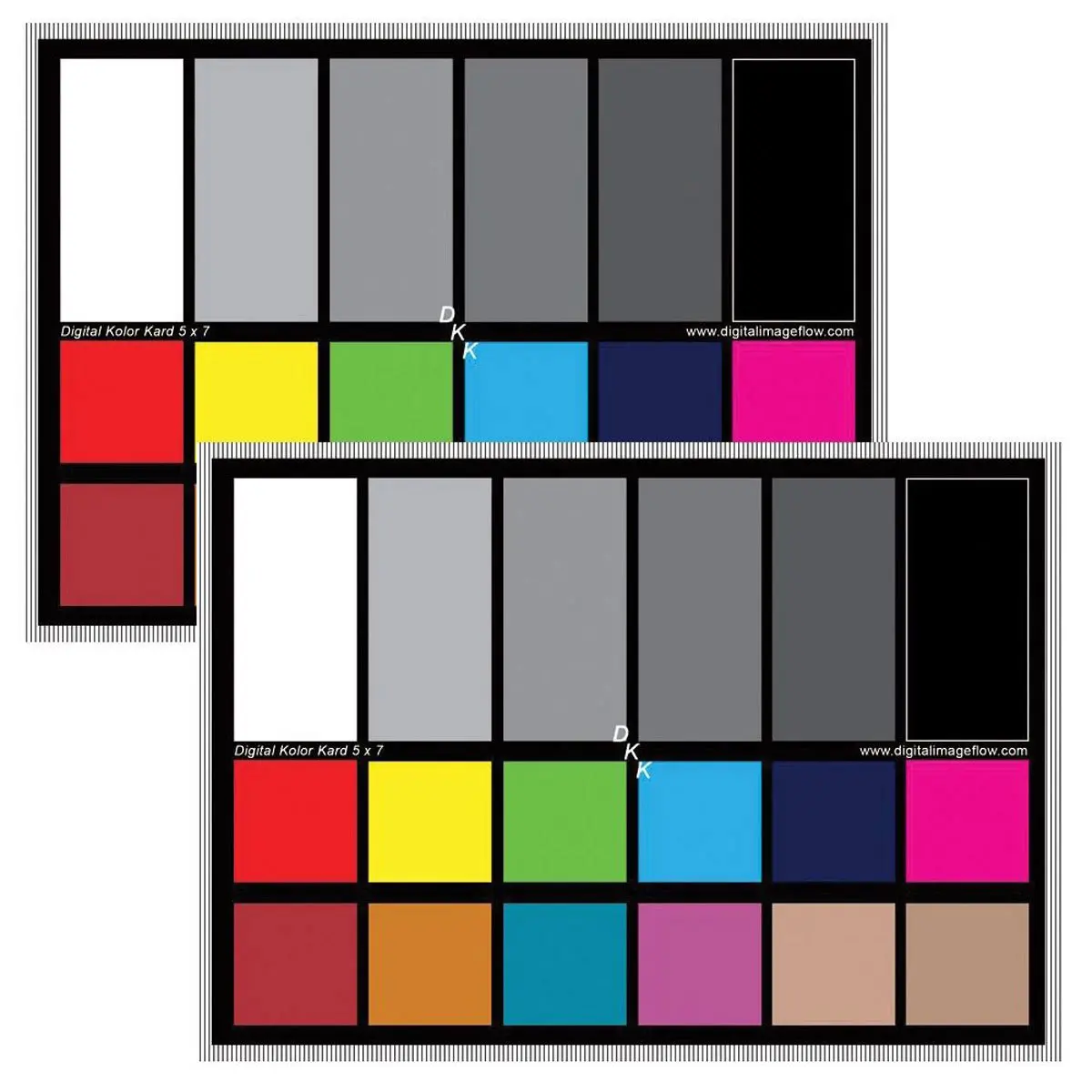 DGK Color Tools 5x7" DKK Color Calibration Chart Set, 2-Pack
