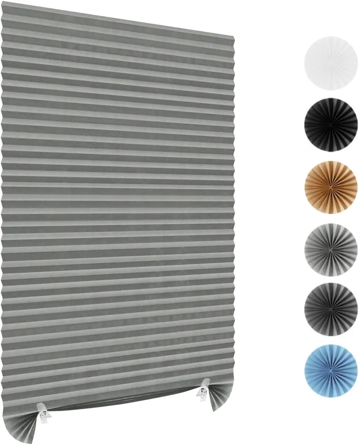 Window Blinds No Drill Cordless Room Darkening Blackout Paper Shades for Indoor Windows No Screw Easy Install No Tool Door Temporary Blinds for Bedroom Bathroom Kitchen