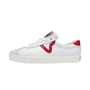 Vans Premium Comfortable Casual Low-Top Sneakers for Men and Women in White and Red Verifiable, with credentials and supporting global authentication