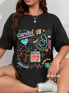 100% Cotton CVICU Cardiac Nurse Retro Anatomy Cardiology Human Heart RN T-Shirt