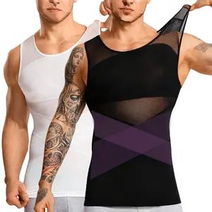 Men's Compression Shirt for Body Shaper Menswear Breathable Shapewear Top Shapewear Compression Shapewear Tops Waist Trainer Vest Shapewear Tops