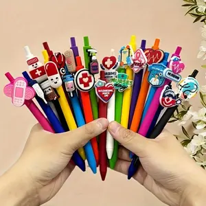 10/20-Pack Nurse's Pens, Ballpoint Pen Set, Office Supplies - Assorted Medical-Themed Plastic Pens with No Feather Tip, Vibrant Colors & Fun Nursing Icons - Perfect for Nurses, Medical Assistants, Students - Unique Gift Idea, Durable Writing Tool