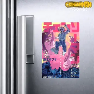 Chainsaw Man Aesthetic Fridge Magnet, Denji Makima Anime Art Locker Magnet, Soft Manga Style, Cruise Cabin Decor, Otaku Gift