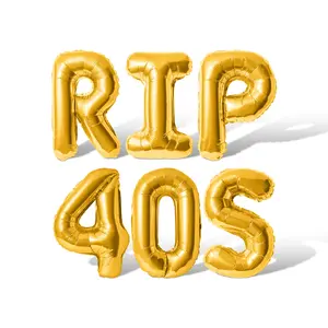 Letter Balloons - RIP 40S 16" Inch Alphabet Letters Foil Mylar Balloon Birthday Party Banner