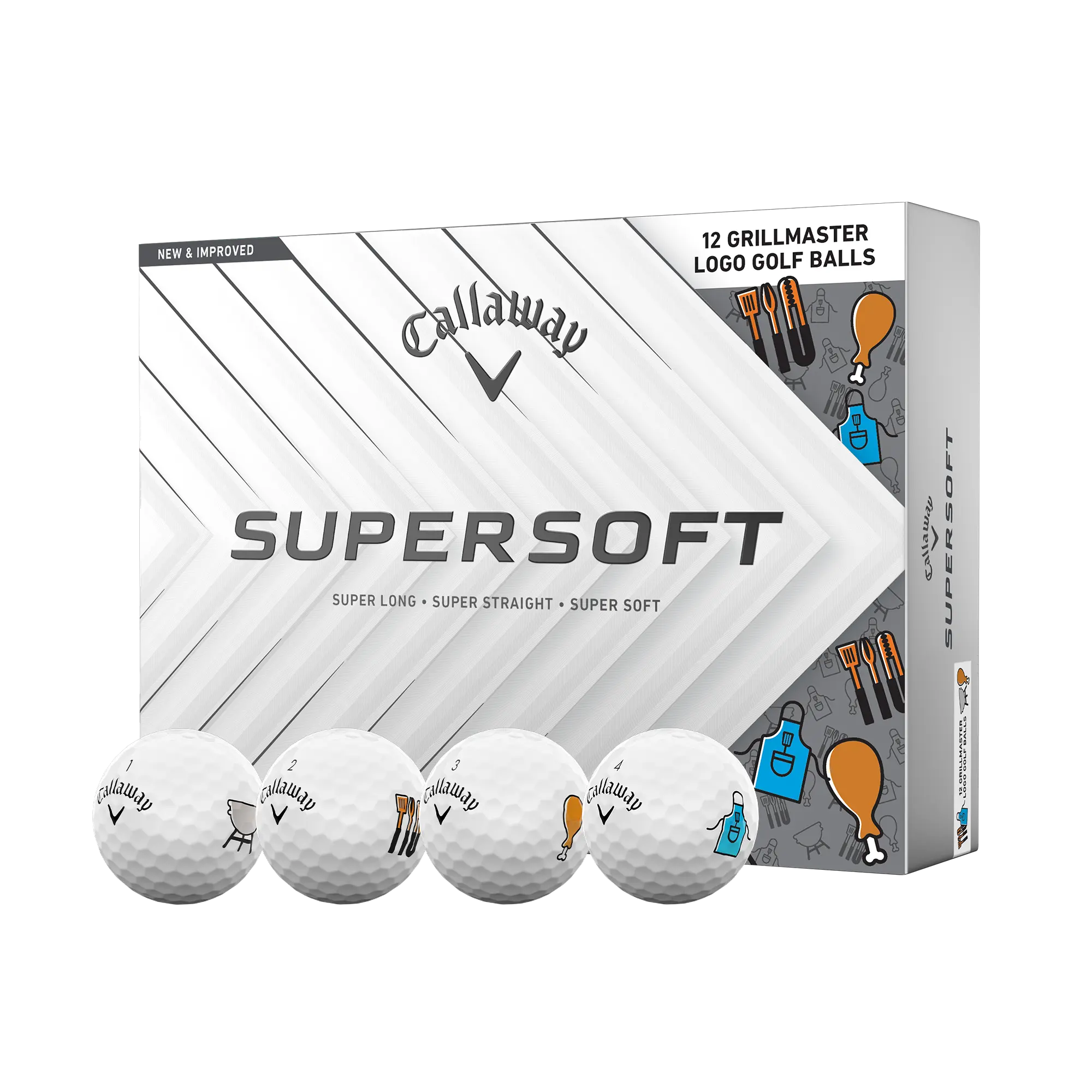 Callaway Golf Supersoft Father's Day Grillmaster Golf Balls in White Callaway Golf Supersoft Father's Day Grillmaster Golf Balls in White