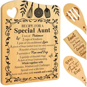 Aunt Gifts, Birthday Gifts for Aunt from Niece Nephew Cutting Board Sets Cooking Gift for Auntie, Great Auntie Present for Women Birthday Valentines Day Thanksgiving Gifts Idea