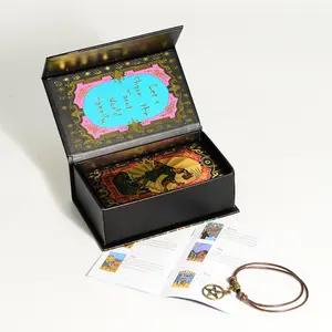 Gold Foil Tarot Cards Gloden Rose Red Black Flower Oracle Divination Plastic Waterproof manual book wait divination card