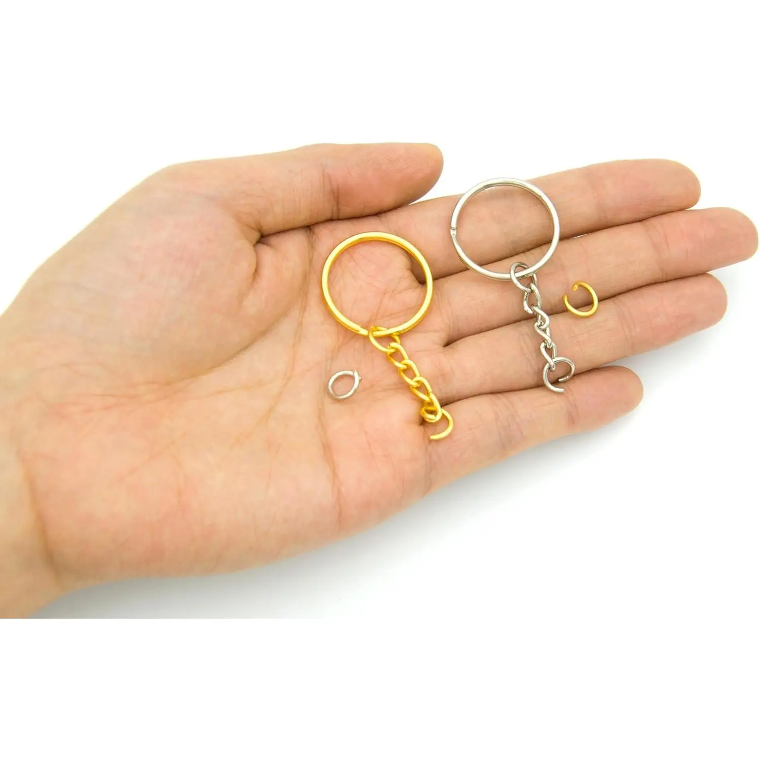50Sets 1 inch Keychain Rings Golden Split Round Key Ring with Chain and Open Jump Rings for DIY Keychain Making Crafts 50Sets 1 inch Keychain Rings Golden Split Round Key Ring with Chain and Open Jump Rings for DIY Keychain Making Crafts