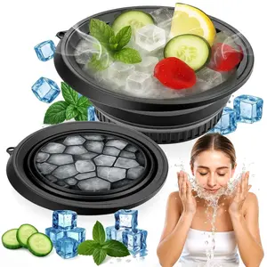 Portable Foldable Silicone Ice Bowl, Home Care Facial Bath Massage Bowl, Travel-Friendly Cooling Therapy Tool for Skin Care