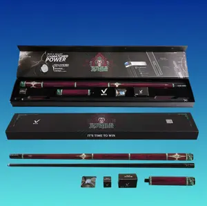 EVO Royale Maxbing Edition - Garnet Crest Luxury Cue Kit | Premium Glassfiber Shaft, Carbon + Glass Butt, Hybrid Pro Taper, Time 3 Tip 12.5mm, 3/8-10 Stainless Joint, 6-inch Extension, Glove & Chalk