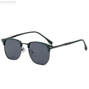 UV400 Protection Browline Sunglasses Metal Frame Classic Square Shades for Men Women Driving and Everyday Use