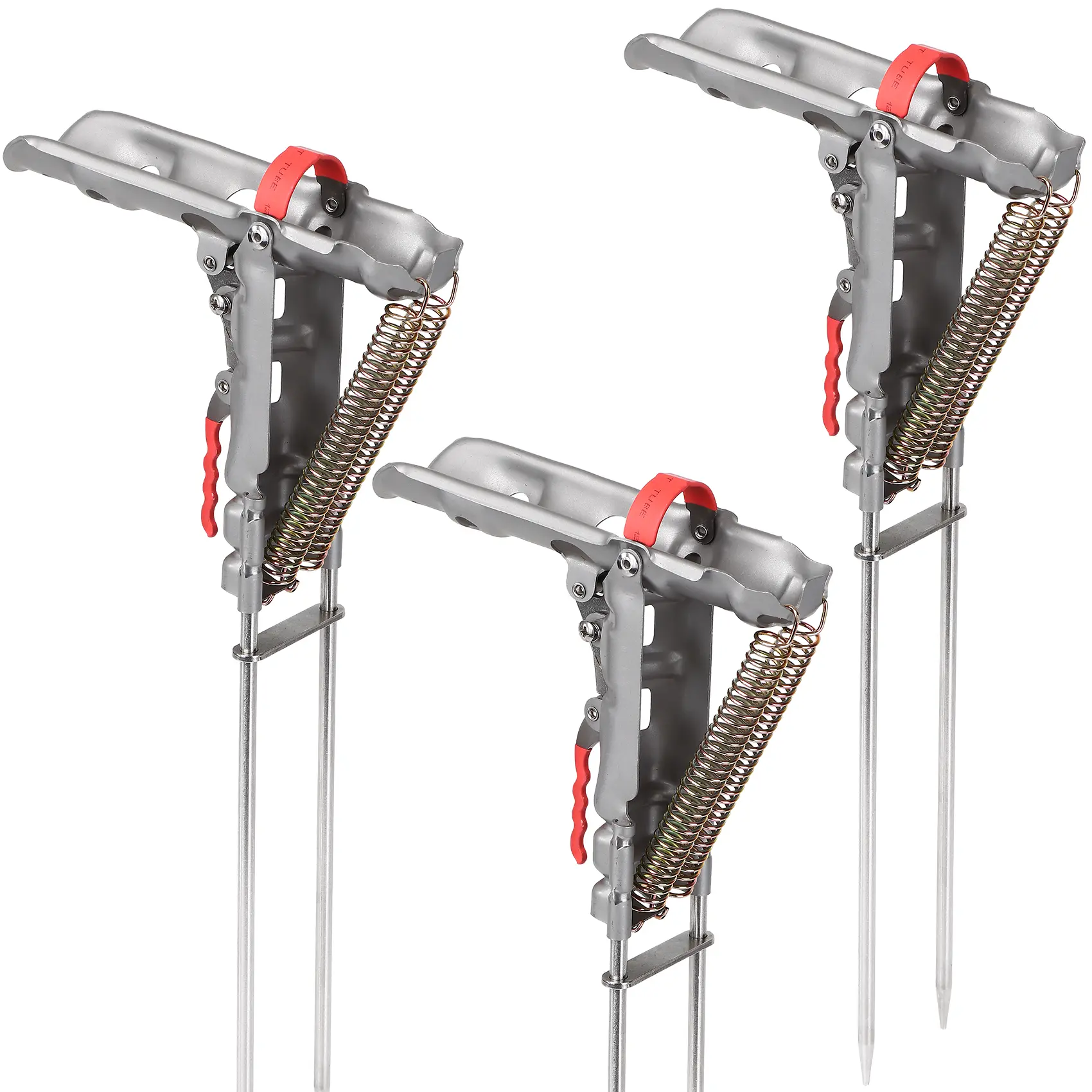 Automatic Spring Fishing Rod Holders for Ground 4 Level Adjustable High Sensitivity All Metal Fishing Pole Holders for Bank Fishing Perfect Gift for Dad Husband or Boyfriend