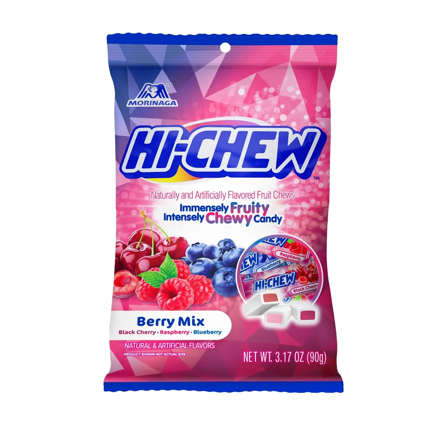 HI-CHEW Berry Mix Candy, Pack of 6 Bags, 3.17oz each - Blackberry Cherry Raspberry, Unique Fun Soft & Chewy - Immensely Juicy Fruity Candy Flavors, Individually Wrapped for Sharing