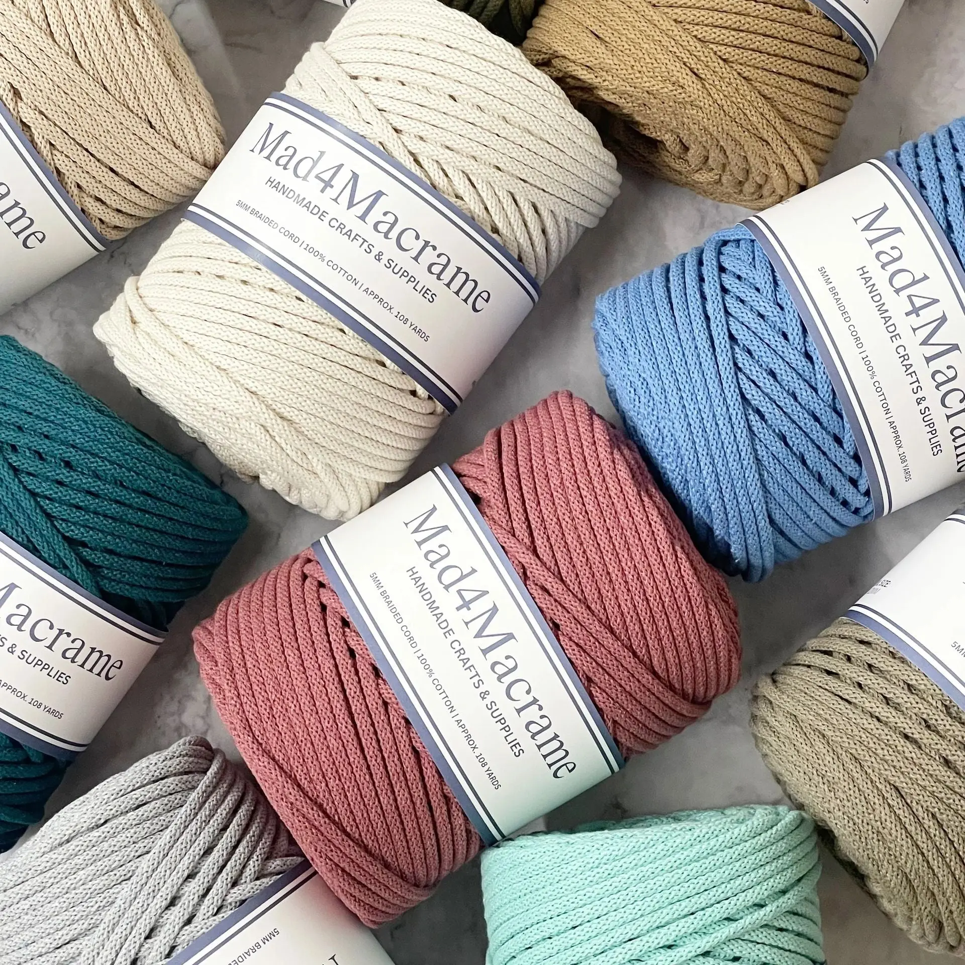 Mad4Macrame’s 5mm Braided Cotton Cord Mad4Macrame’s 5mm Braided Cotton Cord