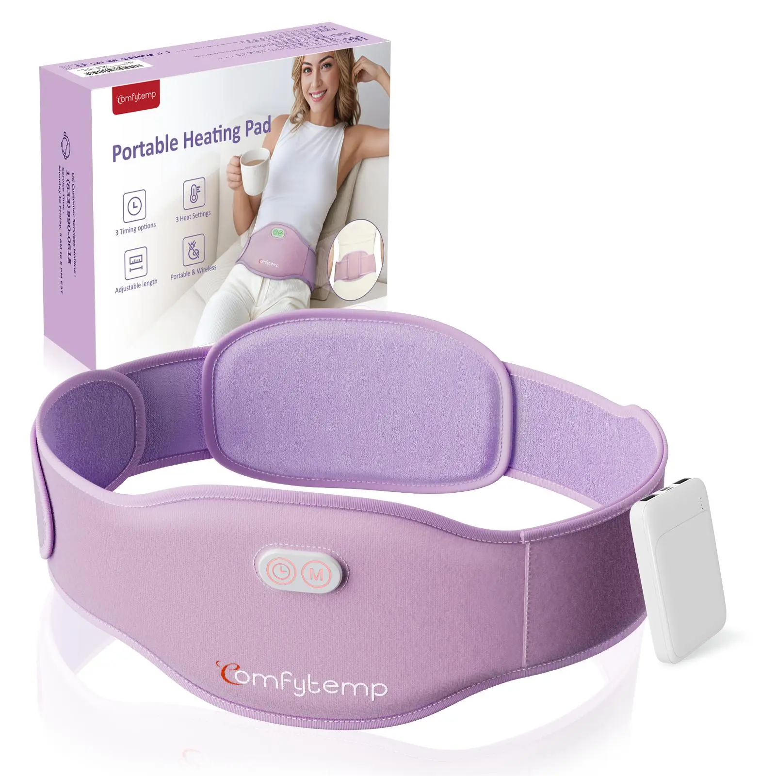[XMAS GIFT] Cordless heating pad for period cramps, Dual Back and Belly, 3 Heat Levels,  3 Timers, Auto-off techvibes