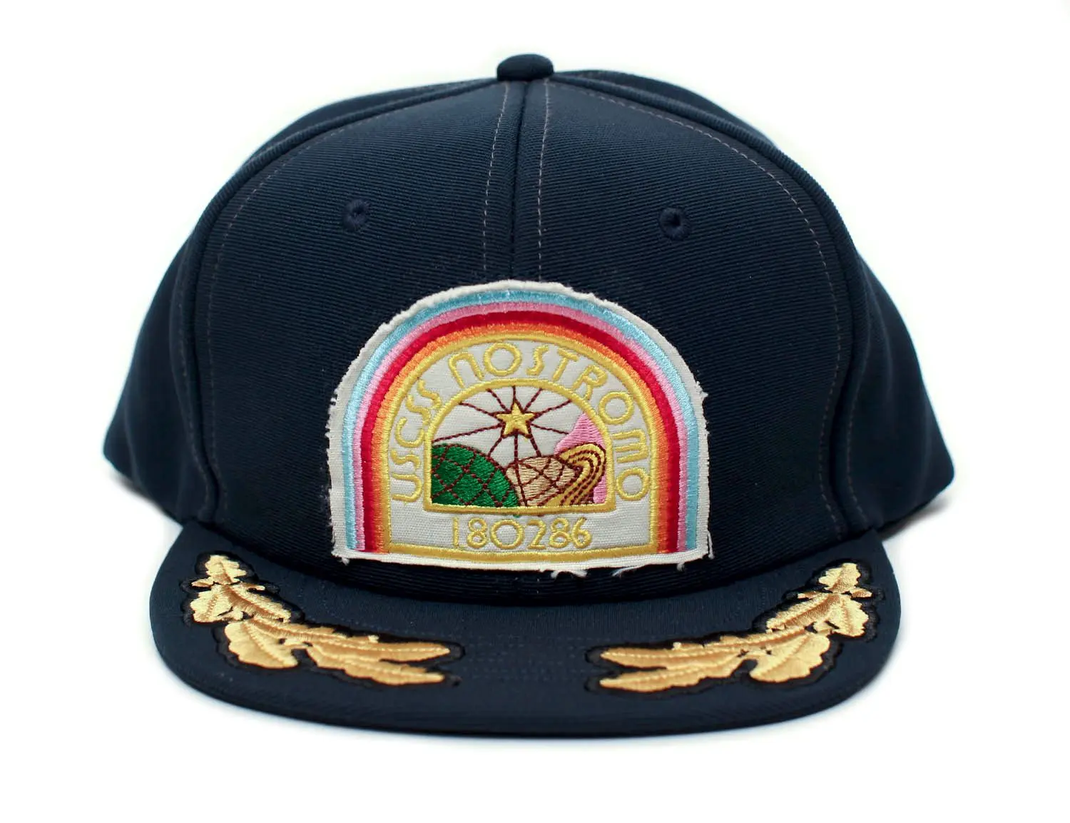 Alien Nostromo Flat Bill USCSS Movie Hat Appliqué Patch Cap Unisex Adult Navy