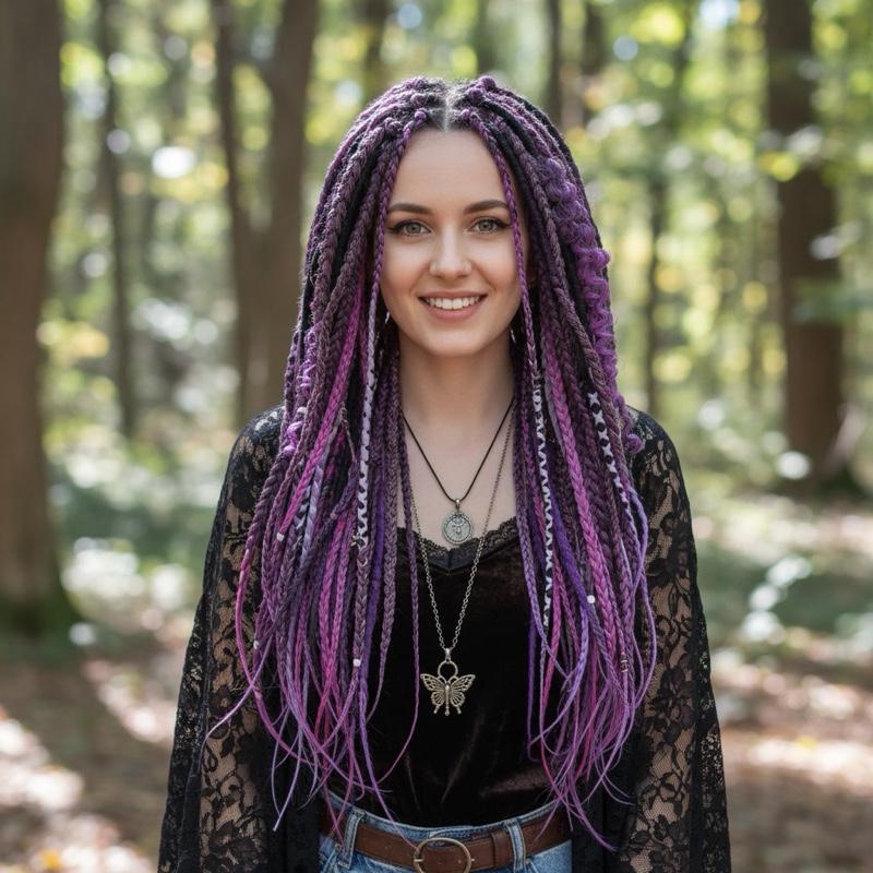 Purple Pink Ombre DE Dreads