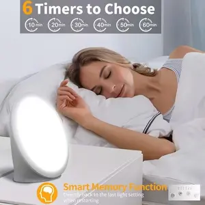 LED Sunlight Lamp Simulates Natural Light, Touch Control with Memory Function, Adjustable Timer Settings, Portable Home Office Bedroom Use