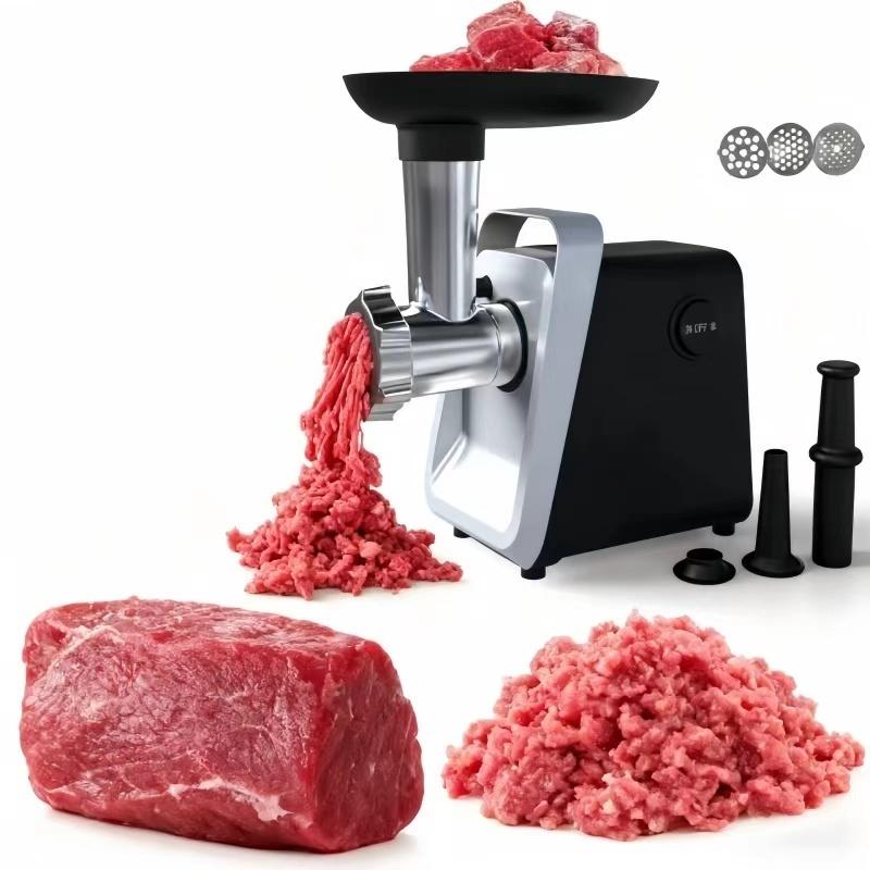 2800W electric meat grinder, stainless steel meat grinder, equipped with 2 blades, sausage tube, and Kubbe kit, suitable for use in home kitchens with American standard plugs