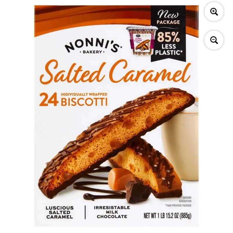 Salted Caramel Biscotti Food, 24-Count Pack
