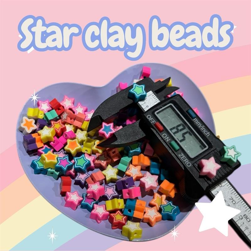 Star Clay Beads - Colorful Star-Shaped Beads for Crafting and Jewelry Making