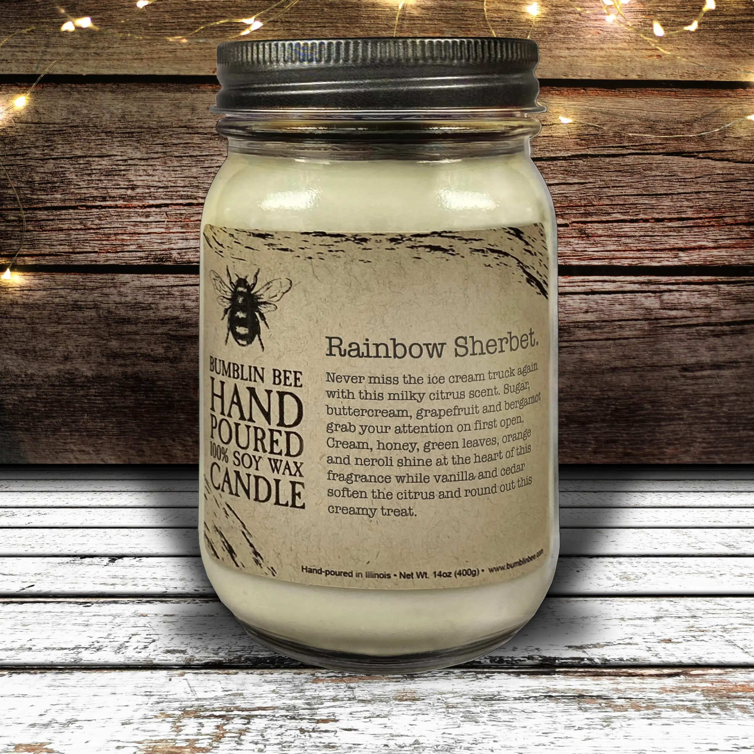 Rainbow Sherbet Scented Soy Wax Candle