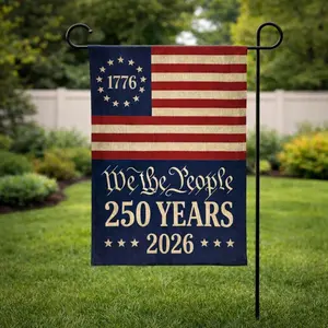 We The People 250 Years Garden Flags Decor for Outside, 2026 Semiquincentennial America 250 Betsy Ross Yard Sign Garden & House Banner, Perfect Decor for Any Occasion