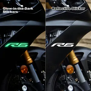 Fluorescent “R6” Stickers! 2pcs, 15cm×2.3cm. for Yamaha R6 Riders, Bike Mod Fans. Glow - in - Dark Vibes. Reflective Sticker. Perfect for Motorcycles, Helmets. Trendy TikTok Pick. Grab Yours