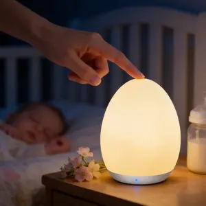Night Light for Kids, Egg Light for Nursery with 7 RGB Colors Changeable & Stepless Dimming, Rechargeable Tap Light & Touch Control - Baby items, Interior decoration |Mother’s Day Special