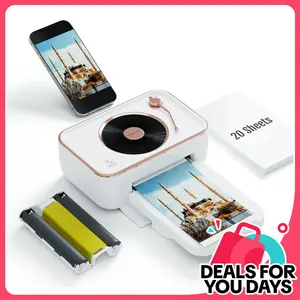 Hanin CP6000 Multifunction Photo Printer with Retro Gramophone Design, Wireless Smartphone Connection, Thermal Dye Sublimation, High-Quality Prints for Home & Creative Projects#SummerWins #DealsForYouDays