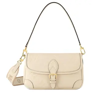 Women's Louis Vuitton Diane Detachable Non-Adjustable Strap Handbag - Monogram Embossed Grained Calfskin Beige Baguette Bag, Detachable Women's Handbags