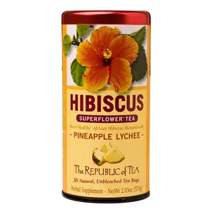 The Republic of Tea Pineapple Lychee Hibiscus Tea, 36 Tea Bags
