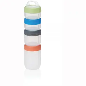 212 MAIN Stax Squeeze Spectrum Bottle - Small, Transparent, Compact, Stackable Airtight, Leak-Proof Click-Fit Canister, Portable Travel Luggage Organiser Container