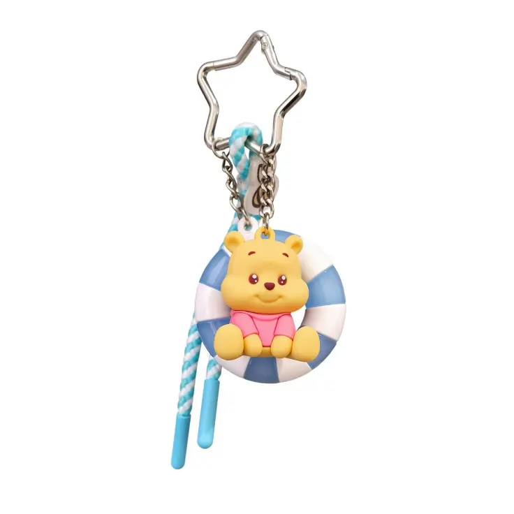 MINISO x Disney Winnie the Pooh Summer Series 3D Swim Ring Bag Charm - Cute Keychain Pendant for Bags, Backpacks, Keys