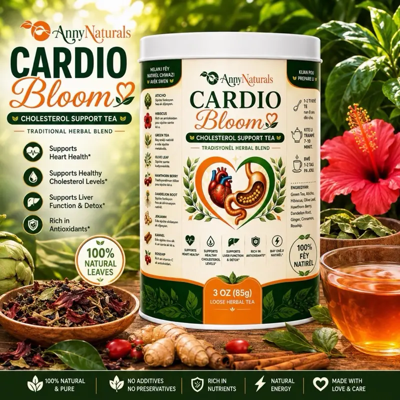 Cardio Bloom – Cholesterol Support Tea | Traditional Herbal Blend | 3 oz (85g) Beverage
