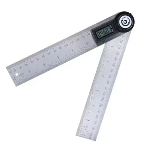 Stainless Steel Digital Angle Ruler Gauge Finder Meter Protractor Measure Metric and Imperial Scale for Automobile constructions Boating Woodworking 0-200mm Construction Protractors