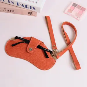 Women's Portable Faux Leather Glasses Bag, Casual Style Snap Closure Glasses Case, Handbag Accessories, Multiple Colors Available