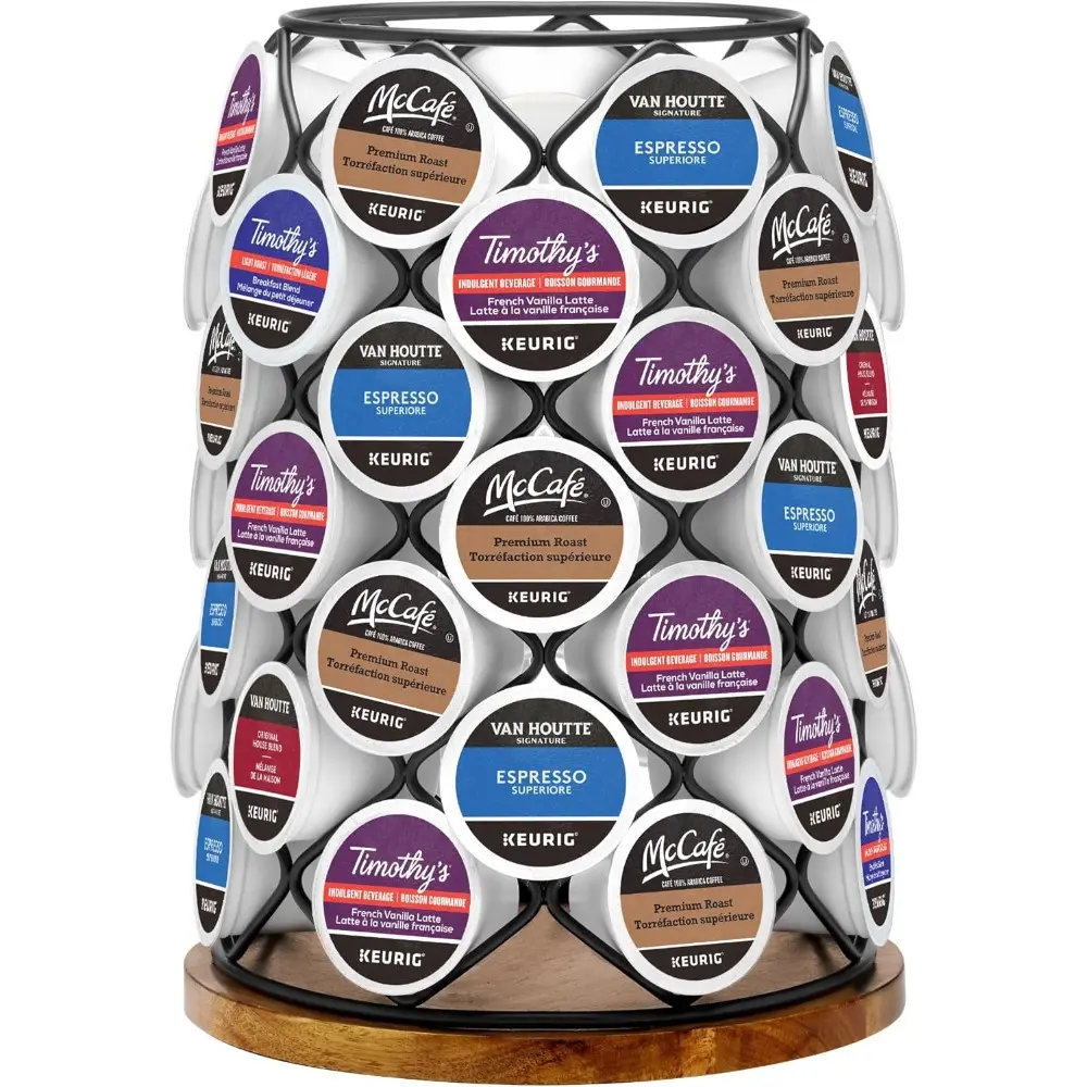 K-Cup Whirl Carousel Coffee Pod Holder for Keurig, 49 Pieces, Black