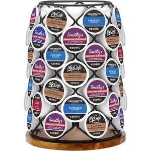 K-Cup Whirl Carousel Coffee Pod Holder for Keurig, 49 Pieces, Black