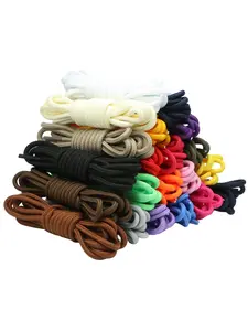 Pair Round Shoelaces Diameter 0.4cm, Bootlace Lace Up, Suitable for Boots, Dad Shoes, Outdoor Work Boots, High & Low Top Leather Boots