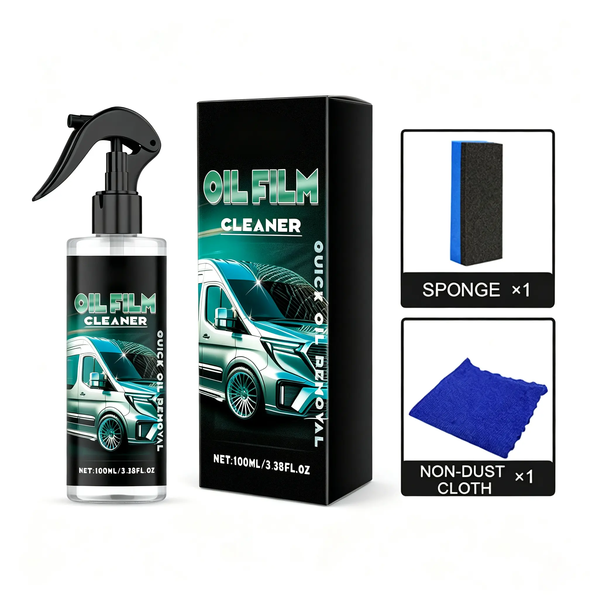 Tokflash Glass Cleaner, Car Windshield Cleaning Solution, Effectively Erase Stains & Water Spots, Polishing Care Automotive Window Cleanser for Daily Vehicle Glass Maintenance & Car Detailing Supplies