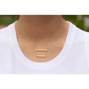 Sterling Silver Double Bar Necklace